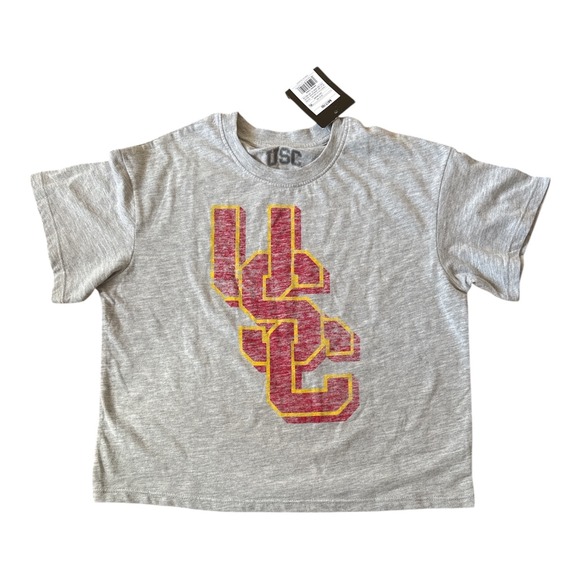 USC Trojans Other - USC Trojans girl T Shirt Gray Short Sleeve Logo Tee Size M 7/8